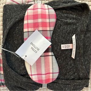 Victoria's Secret pajama set. The Dreamer Henley pajamas. Pink, flannel, plaid.